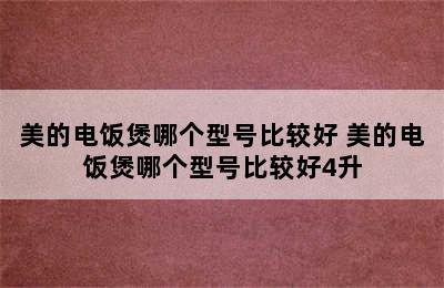 美的电饭煲哪个型号比较好 美的电饭煲哪个型号比较好4升